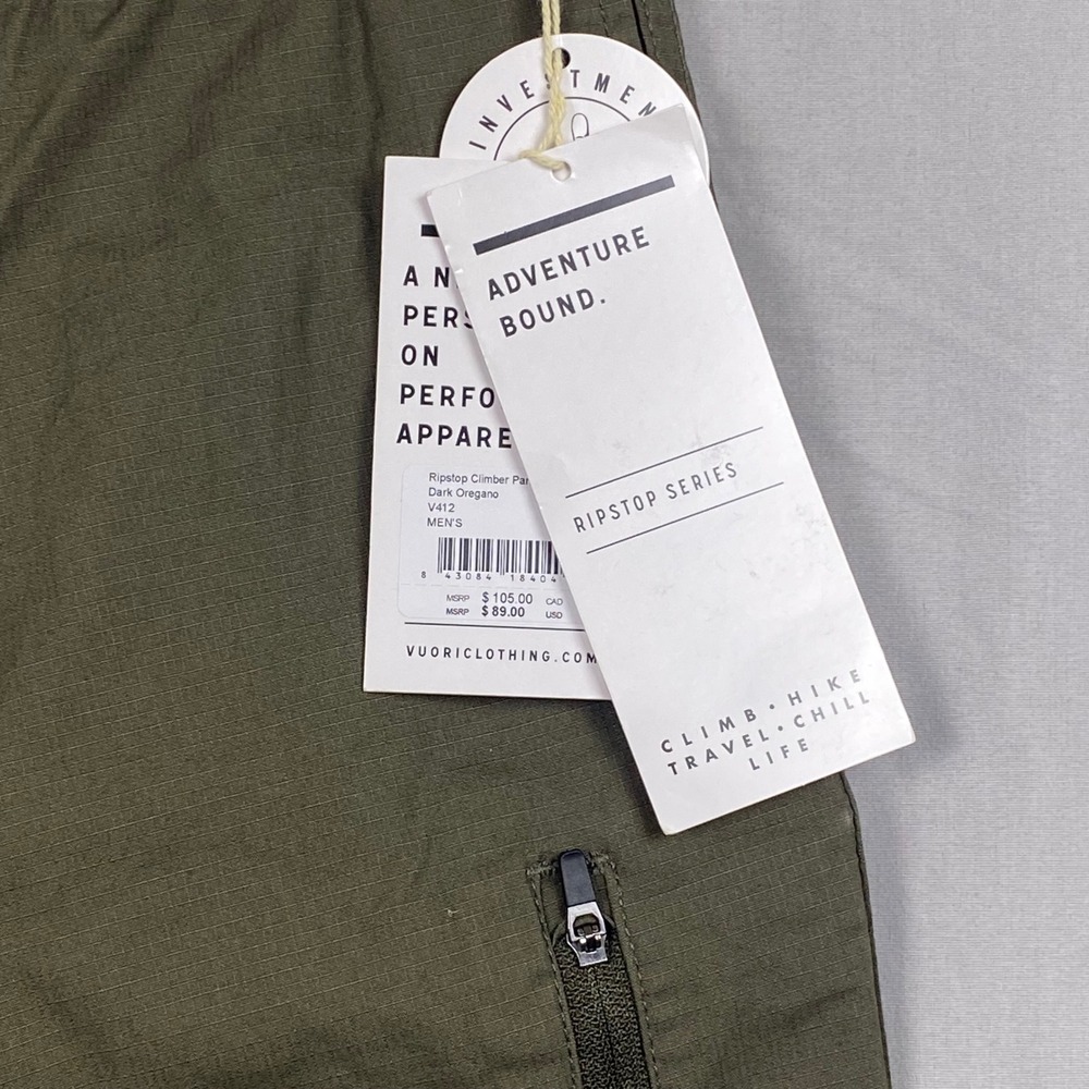 Vuori Ripstop Climber Pant Dark Oregano Mens XXL NWT Organic Stretch Hiking - Picture 5 of 14
